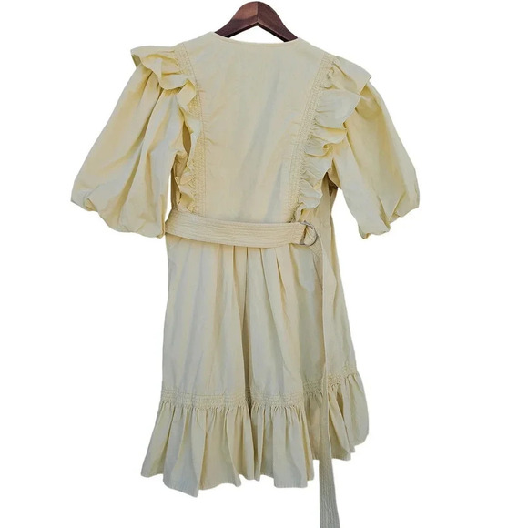 Magali Pascal Anna Wrap Mini Dress yellow Citrine Size S - Picture 5 of 9